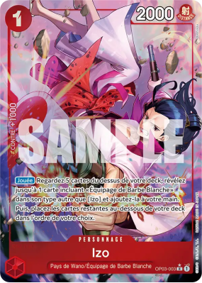 Carte One Piece Izo OP03-003 R ALT ART 2 PRB01