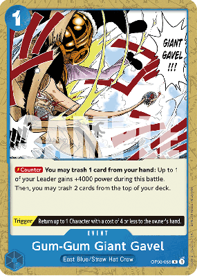 Carte One Piece Gum Gum Super Marteau OP03-055 C PRB01