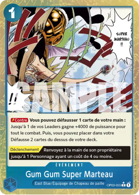 Carte One Piece Gum Gum Super Marteau OP03-055 C ALT ART PRB01