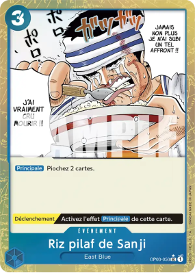 Carte One Piece Riz pilaf de Sanji OP03-056 UC ALT ART PRB01