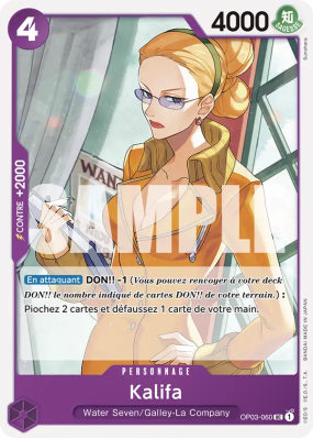 Carte One Piece Kalifa OP03-060 UC PRB01