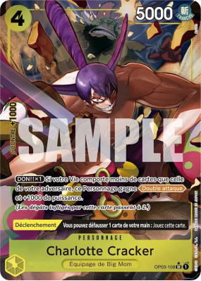 Carte One Piece Charlotte Cracker OP03-108 SR ALT ART PRB01