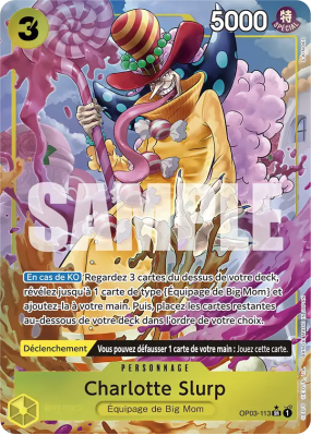 Carte One Piece Charlotte Slurp OP03-113 SR ALT ART PRB01