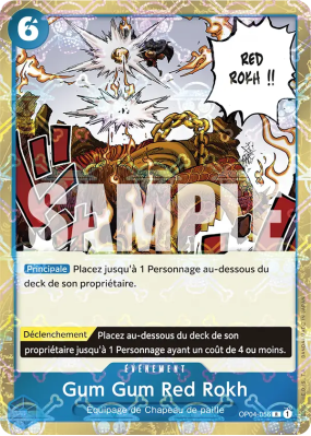 Carte One Piece Gum Gum Red Rokh OP04-056 R JOLLY ROGER FOIL PRB01