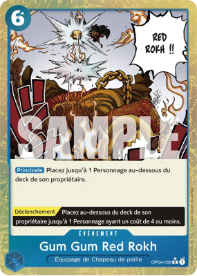 Carte One Piece Gum Gum Red Rokh OP04-056 R ALT ART PRB01