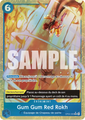 Carte One Piece Gum Gum Red Rokh OP04-056 R ALT ART 2 PRB01