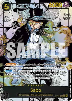Carte One Piece Sabo OP04-083 SR MANGA RARE PRB01