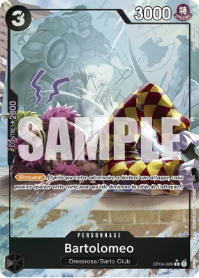 Carte One Piece Bartolomeo OP04-089 R ALT ART PRB01