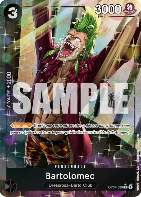 Carte One Piece Bartolomeo OP04-089 R ALT ART 2 PRB01