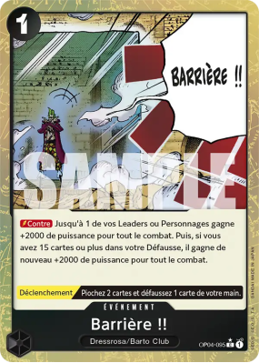 Carte One Piece Barrière !! OP04-095 C ALT ART PRB01
