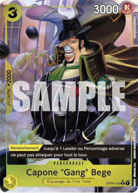 Carte One Piece Capone "Gang" Bege OP04-100 R ALT ART PRB01