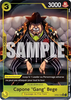 Carte One Piece Capone "Gang" Bege OP04-100 R ALT ART 2 PRB01