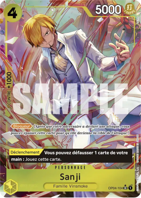 Carte One Piece Sanji OP04-104 SR ALT ART PRB01