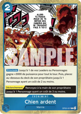 Carte One Piece Chien ardent OP05-057 R PRB01