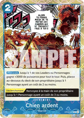 Carte One Piece Chien ardent OP05-057 R JOLLY ROGER FOIL PRB01