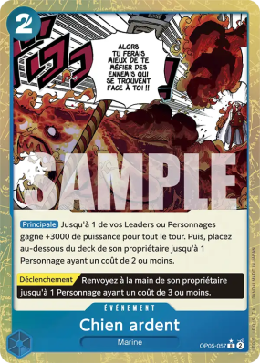 Carte One Piece Chien ardent OP05-057 R ALT ART PRB01