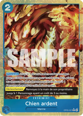 Carte One Piece Chien ardent OP05-057 R ALT ART 2 PRB01