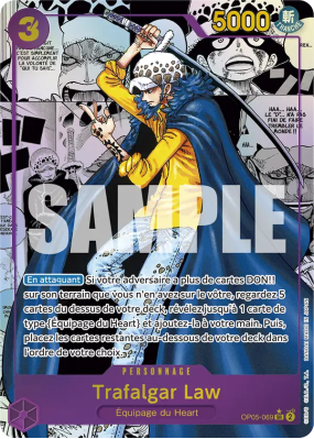 Carte One Piece Trafalgar Law OP05-069 SR MANGA RARE PRB01