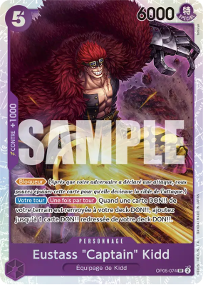 Carte One Piece Eustass "Captain" Kidd OP05-074 SR PRB01