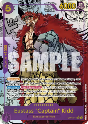 Carte One Piece Eustass "Captain" Kidd OP05-074 SR MANGA RARE PRB01