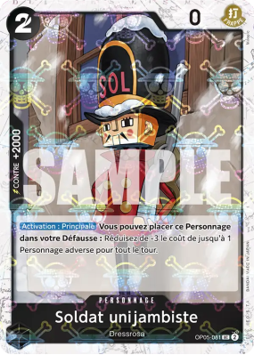 Carte One Piece Soldat unijambiste OP05-081 UC JOLLY ROGER FOIL PRB01