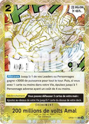 Carte One Piece 200 millions de volts Amal OP05-115 R JOLLY ROGER FOIL PRB01