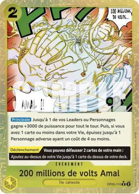 Carte One Piece 200 millions de volts Amal OP05-115 R ALT ART PRB01