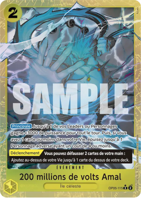 Carte One Piece 200 millions de volts Amal OP05-115 R ALT ART 2 PRB01