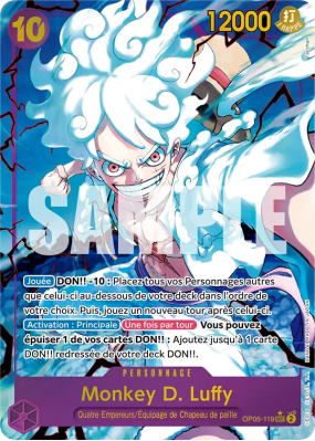 Carte One Piece Monkey D. Luffy OP05-119 SEC ALT ART PRB01