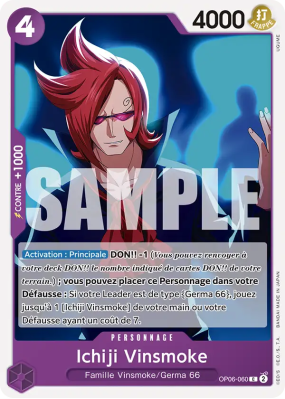 Carte One Piece Ichiji Vinsmoke OP06-060 C PRB01