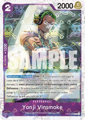 Carte One Piece Yonji Vinsmoke OP06-066 C JOLLY ROGER FOIL PRB01