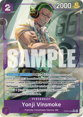Carte One Piece Yonji Vinsmoke OP06-066 C ALT ART PRB01