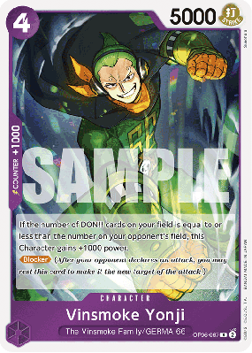 Carte One Piece Yonji Vinsmoke OP06-067 R PRB01