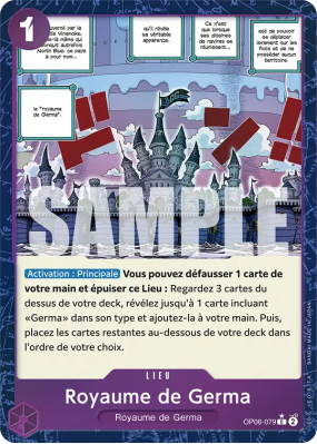 Carte One Piece Royaume de Germa OP06-079 C ALT ART PRB01