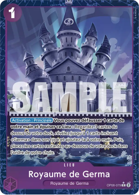 Carte One Piece Royaume de Germa OP06-079 C ALT ART 2 PRB01