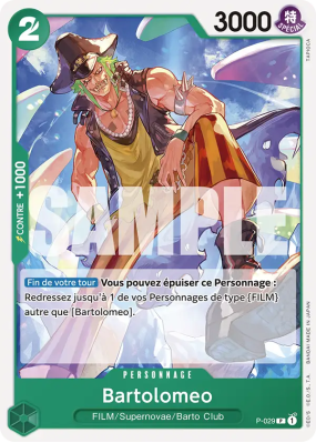 Carte One Piece Bartolomeo P-029 P PRB01