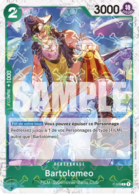 Carte One Piece Bartolomeo P-029 P JOLLY ROGER FOIL PRB01