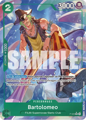 Carte One Piece Bartolomeo P-029 P ALT ART PRB01