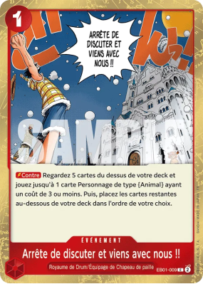 Carte One Piece Arrête de discuter et viens avec nous !! EB01-009 C FOIL PRB02
