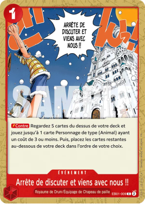 Carte One Piece Arrête de discuter et viens avec nous !! EB01-009 C PRB02
