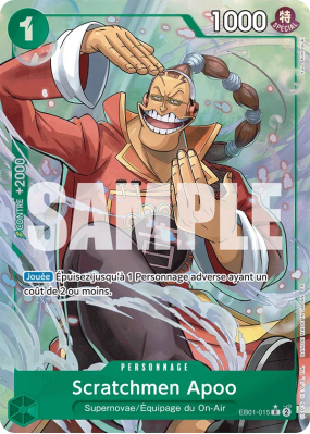 Carte One Piece Scratchmen Apoo EB01-015 R ALT ART PRB02