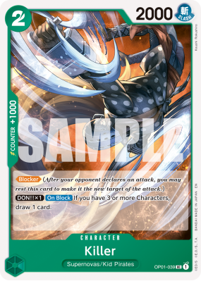 Carte One Piece Killer OP01-039 UC PRB02