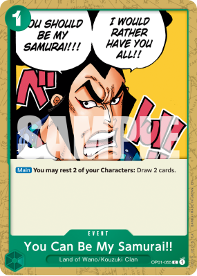 Carte One Piece Acceptez de devenir mes samouraïs !! OP01-055 C PRB02