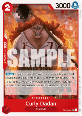 Carte One Piece Curly Dadan OP02-005 UC PRB02