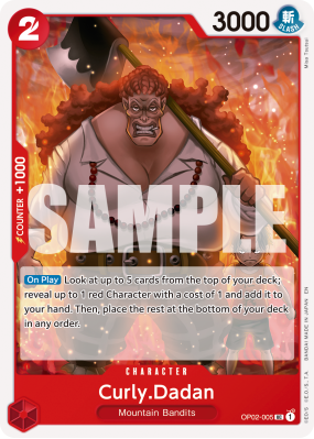 Carte One Piece Curly Dadan OP02-005 UC PRB02