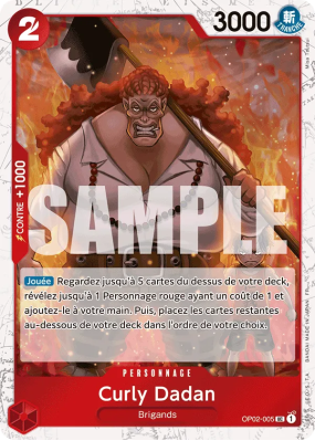 Carte One Piece Curly Dadan OP02-005 UC FOIL PRB02