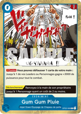 Carte One Piece Gum Gum Pluie OP02-068 R PRB02