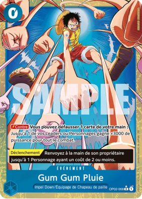 Carte One Piece Gum Gum Pluie OP02-068 R ALT ART PRB02