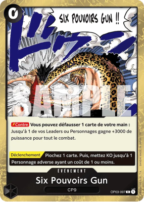 Carte One Piece Six Pouvoirs Gun OP03-097 R PRB02