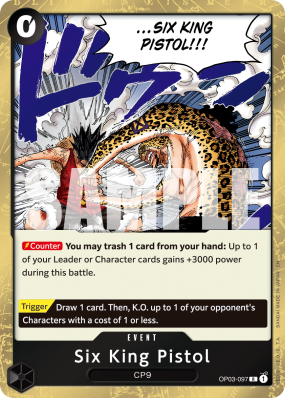 Carte One Piece Six Pouvoirs Gun OP03-097 R PRB02